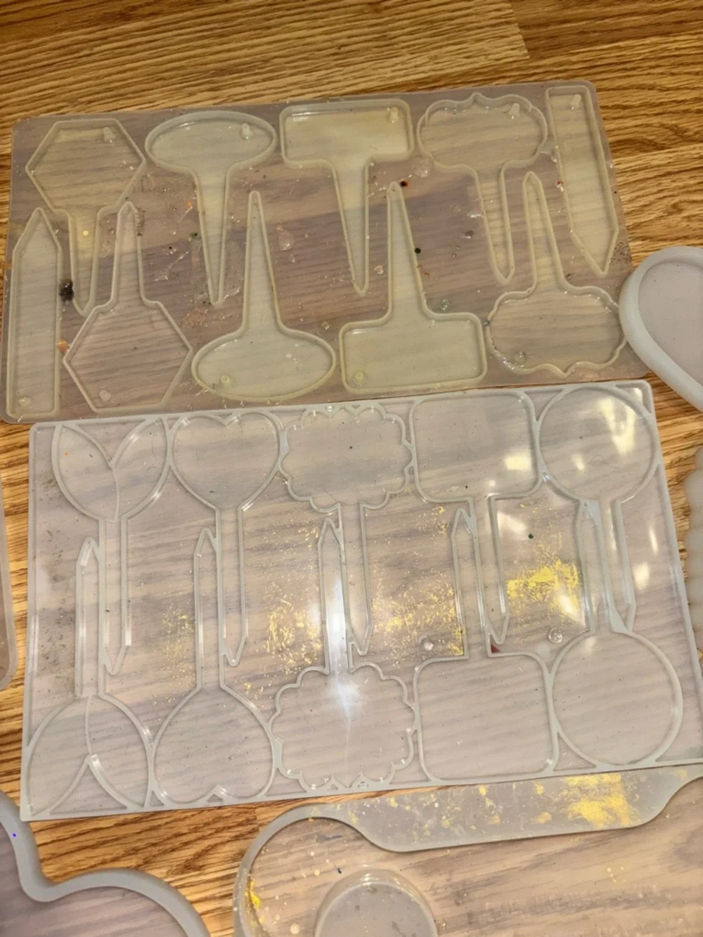 Clear Resin Mold Set for Home Crafts - plant labels, pet memorial, heart molds